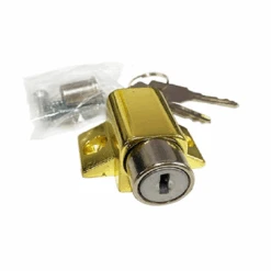 HardwareCity Patio Sliding Door & Window PUSH LOCK With Key GOLD